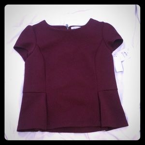 Deep ruby purple peplum career top Liz Claiborne L